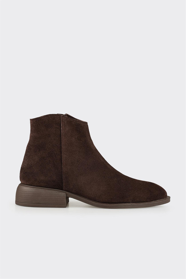 Kahve Deri Kadın Klasik Bot