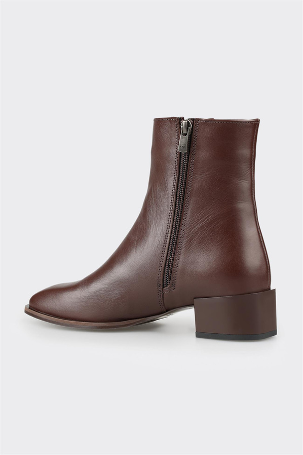 Kahve deri kadın bot, klasik stil için - Elle Shoes