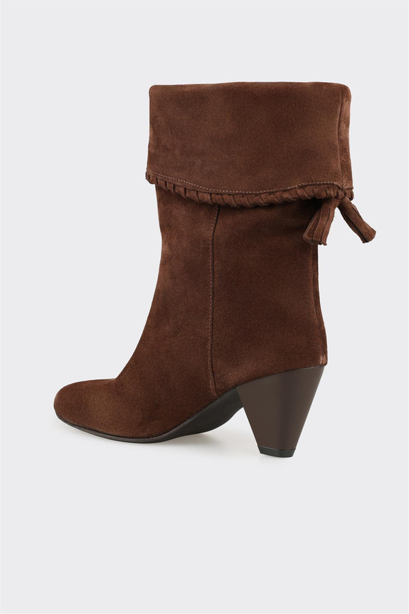 Kahve Deri Kadın Klasik Bot