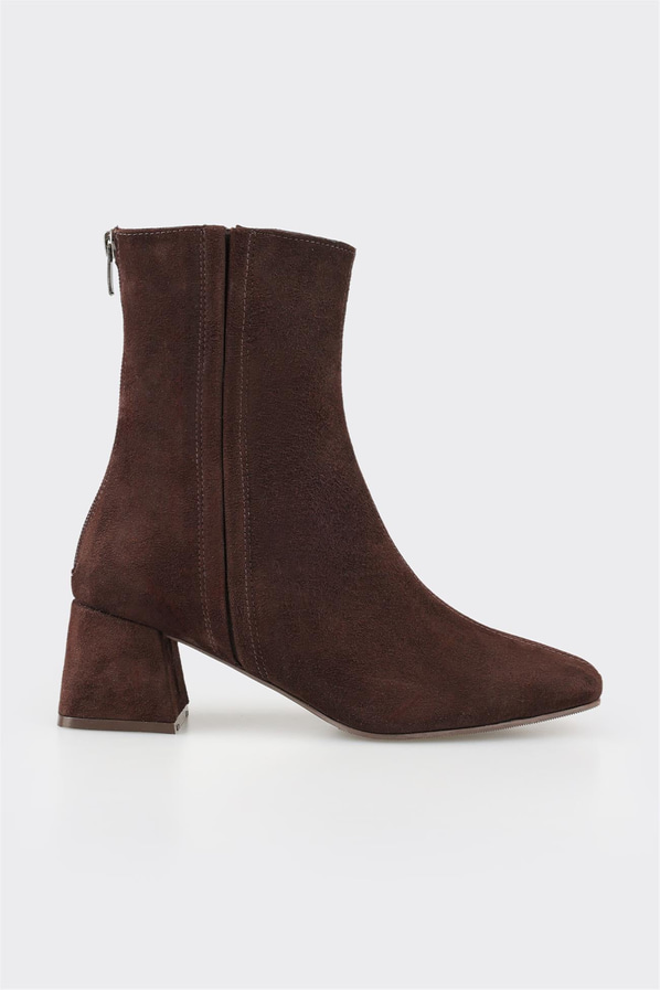 Kahve deri kadın bot, klasik stil için - Elle Shoes
