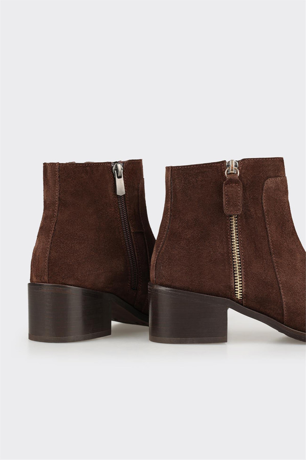 Kahve Deri Kadın Klasik Bot