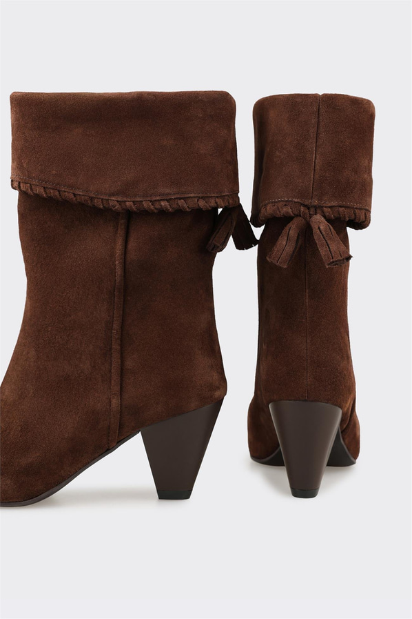 Kahve Deri Kadın Klasik Bot