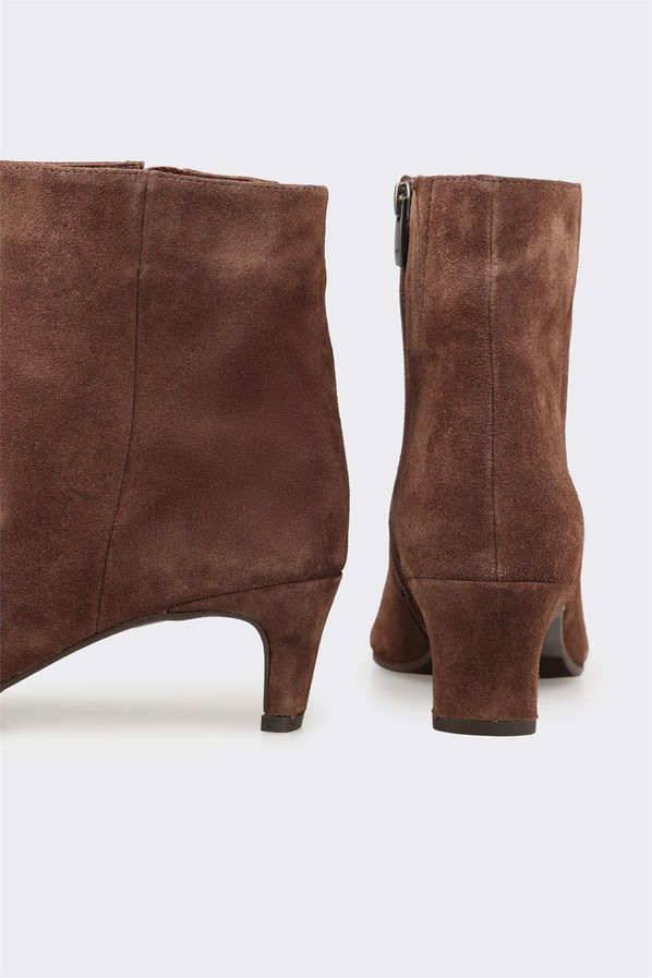 Kahve Deri Kadın Klasik Bot