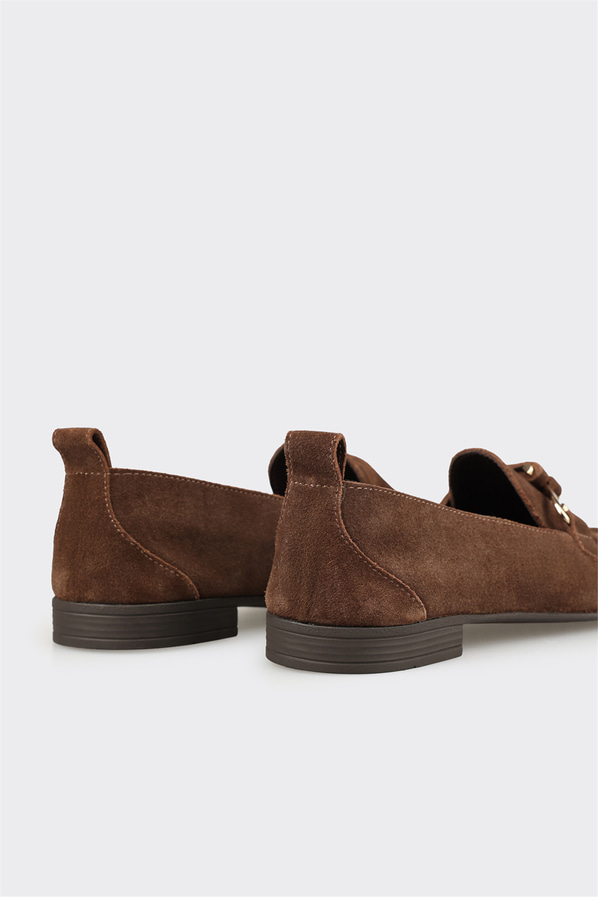 Kahve Deri Kadın Loafer