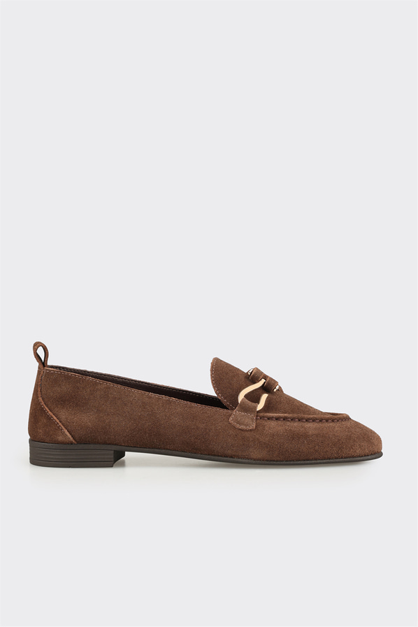 Kahve Deri Kadın Loafer