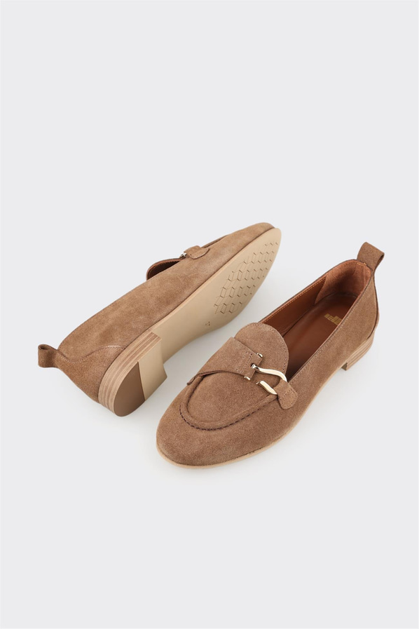 Kahve Deri Kadın Loafer