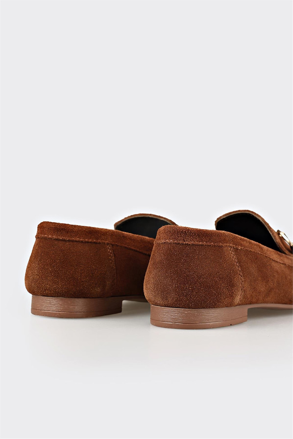 Kahve Deri Kadın Loafer