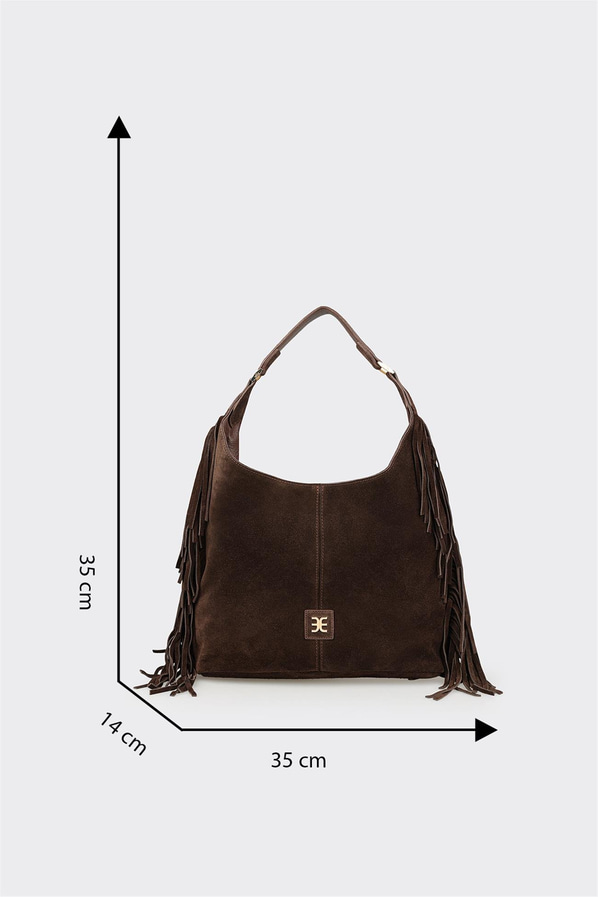 Kahve Deri Kadın Omuz Çantası