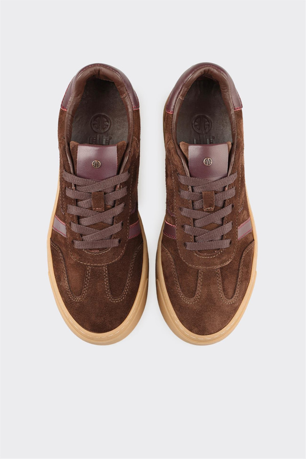 Kahve Deri Kadın Spor Ayakkabı