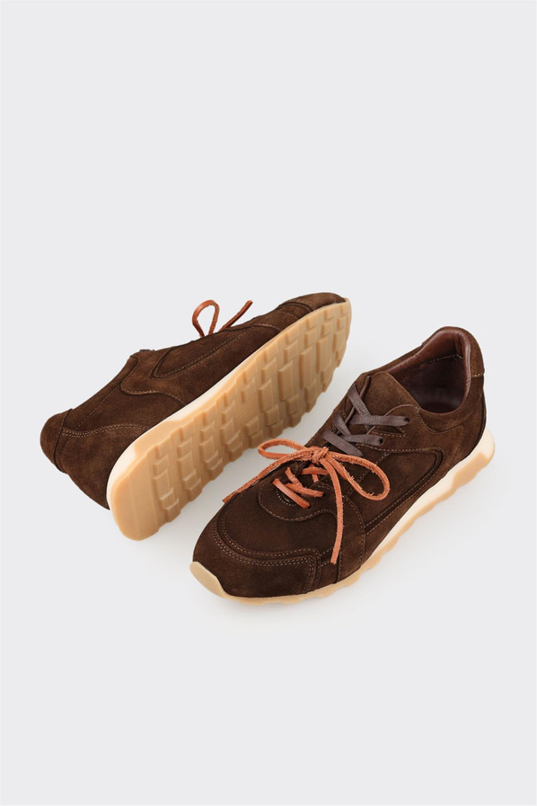 Kahve Deri Kadın Spor Ayakkabı