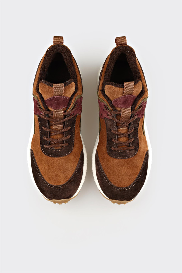 Kahve Deri Kadın Spor Ayakkabı