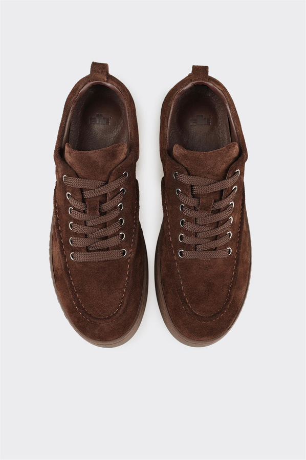 Kahve Deri Kadın Spor Ayakkabı