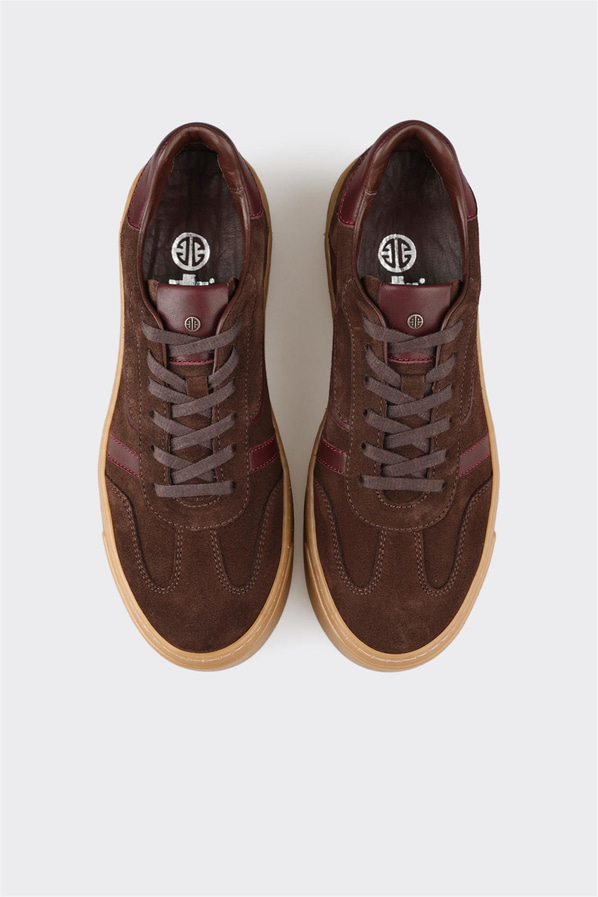 Kahve deri kadın sneaker - Elle Shoes