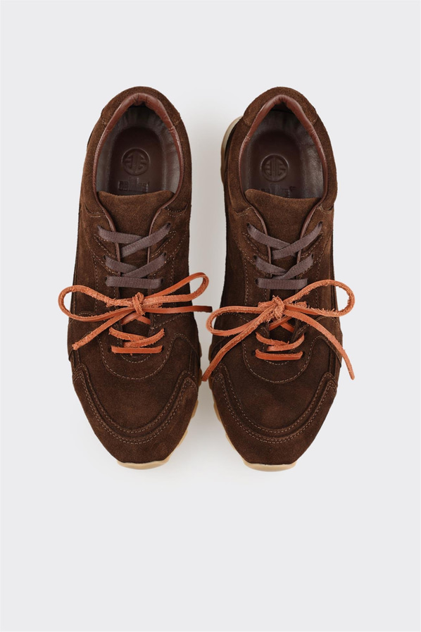 Kahve Deri Kadın Spor Ayakkabı