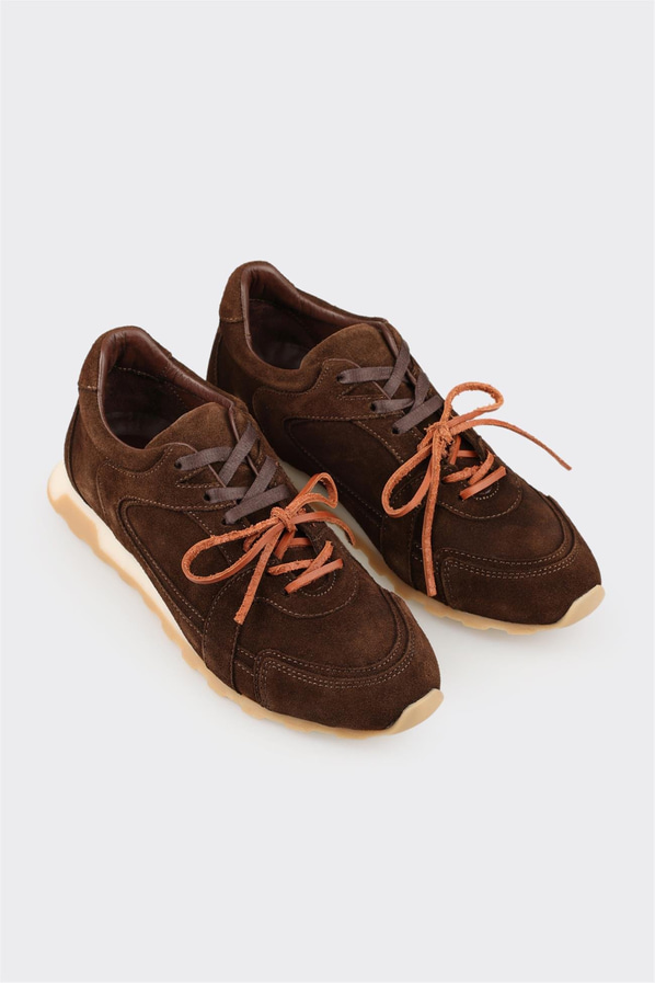 Kahve Deri Kadın Spor Ayakkabı