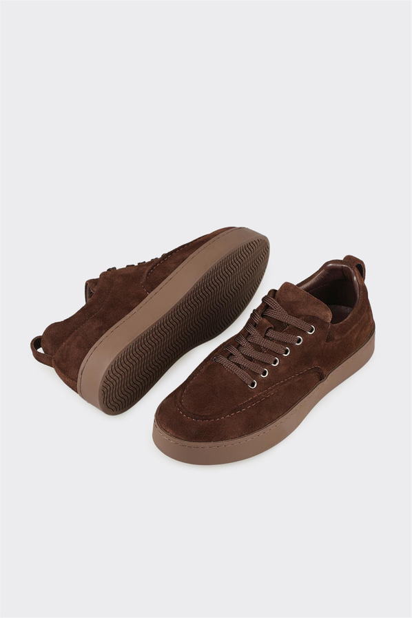 Kahve Deri Kadın Spor Ayakkabı