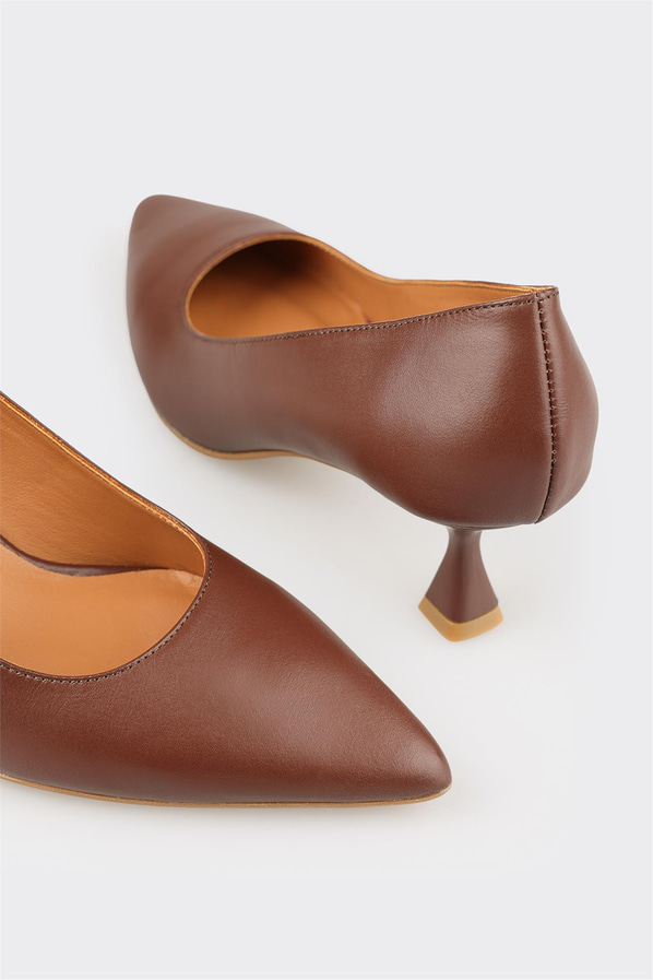 Kahve Deri Kadın Stiletto