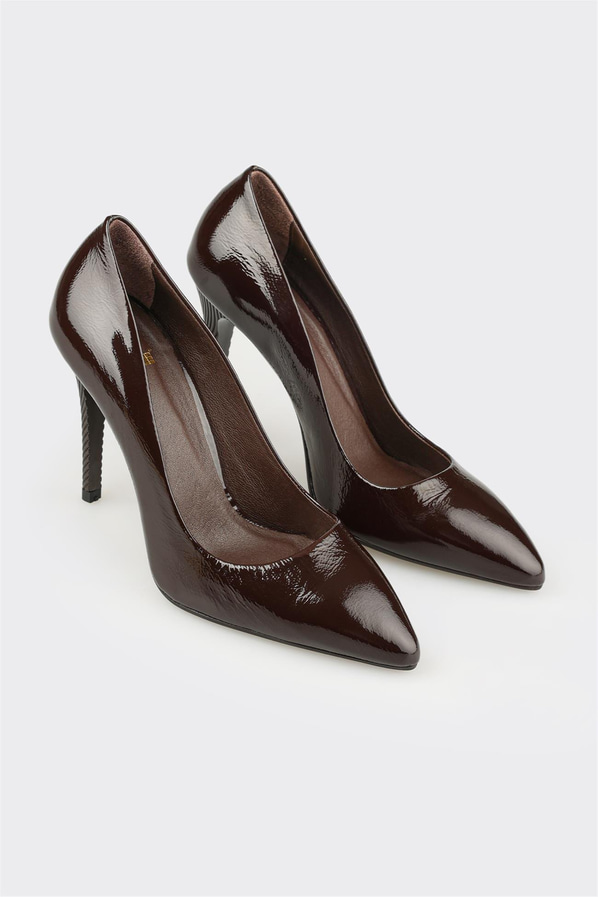 Kahve Deri Kadın Stiletto