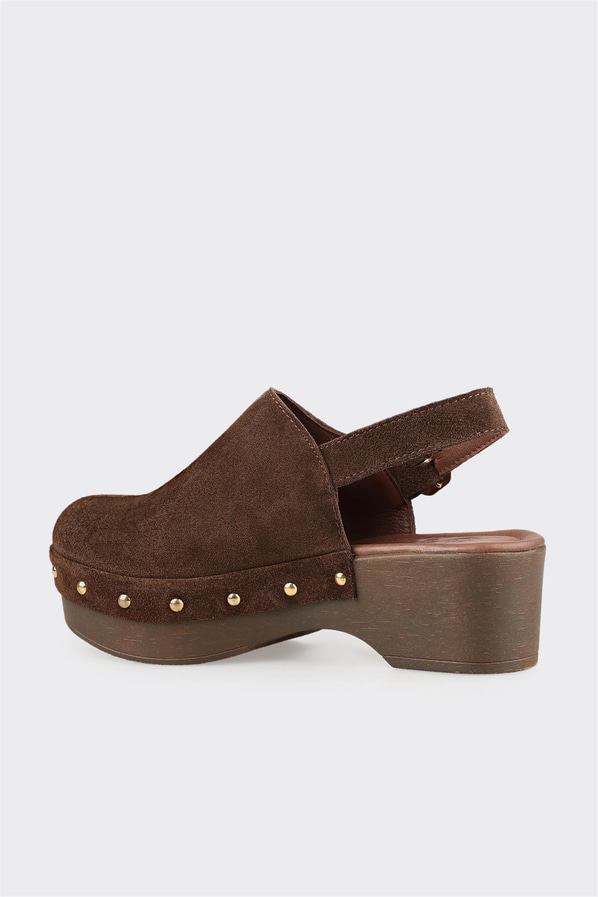 Kahve Deri Kadın Terlik