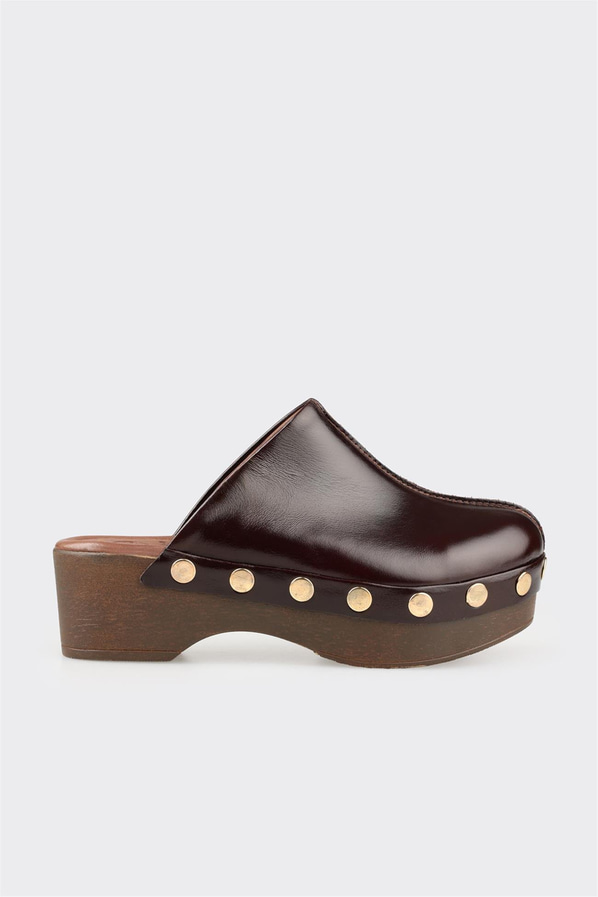 Kahve Deri Kadın Terlik