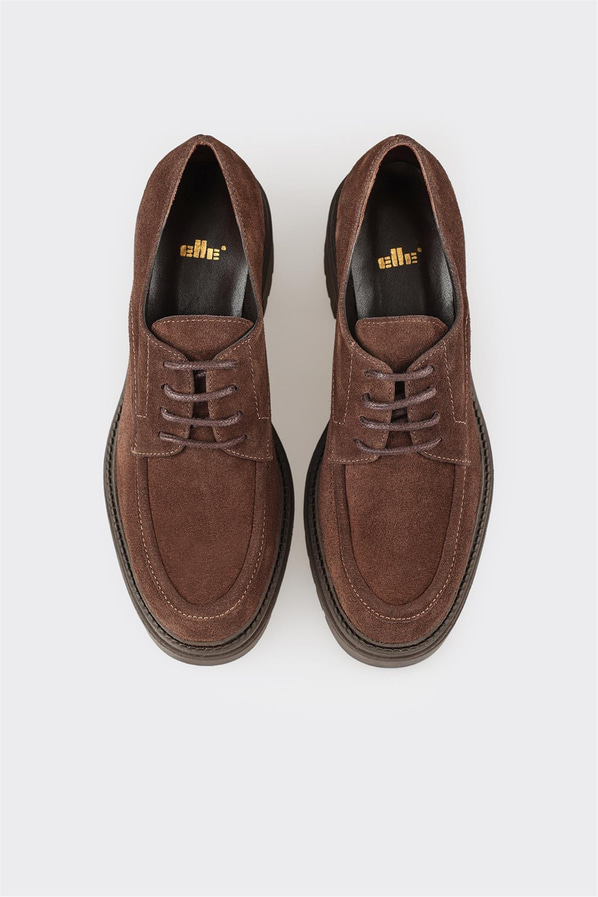 Kahve Deri Kadın Topuklu Ayakkabı