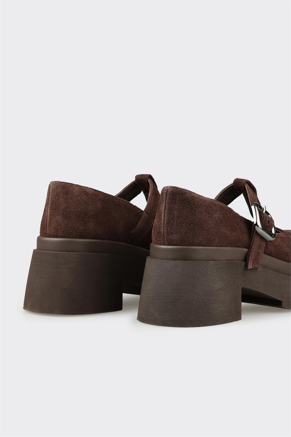 Kahve Deri Kadın Topuklu Ayakkabı