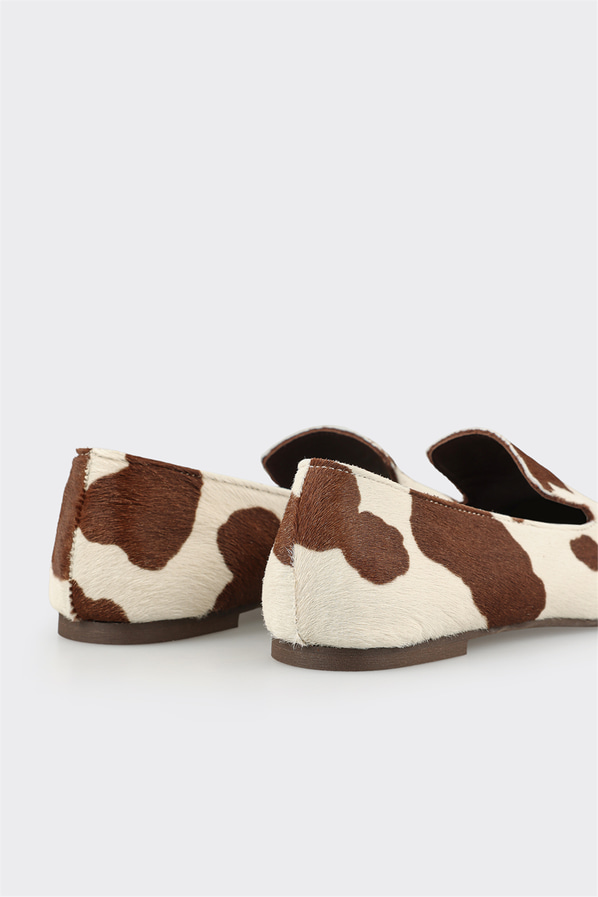 Kahve deri kadın babet, günlük kullanım için - Elle Shoes