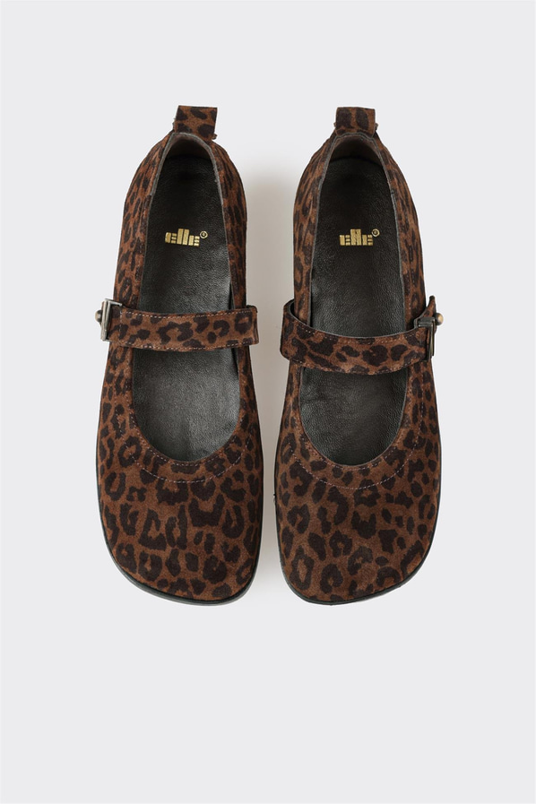 Kahve Hayvan Desenli Deri Kadın Günlük Ayakkabı