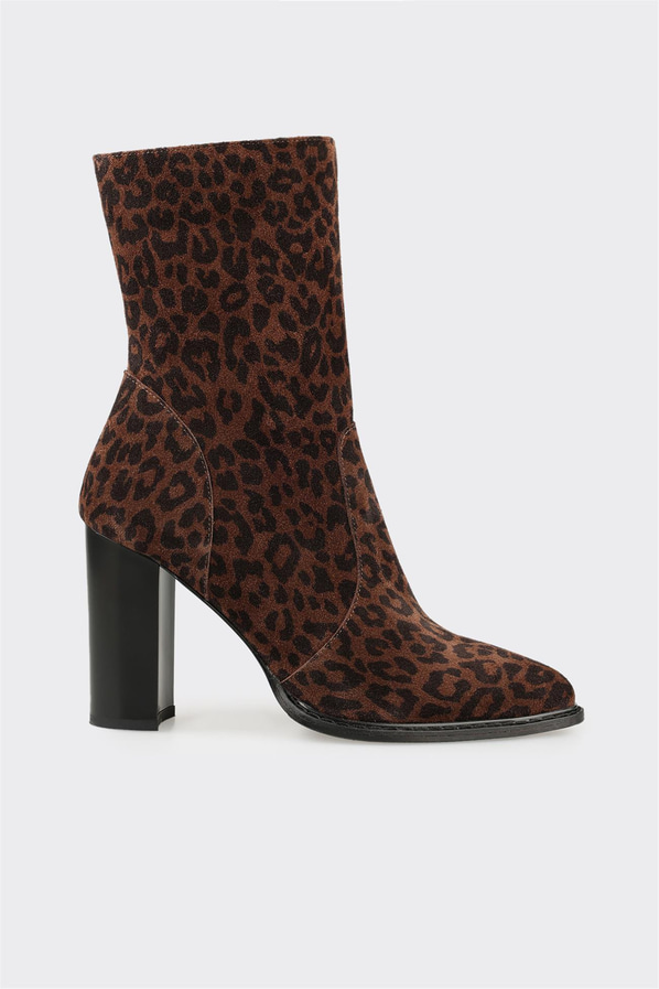 Kahve deri kadın bot - Elle Shoes