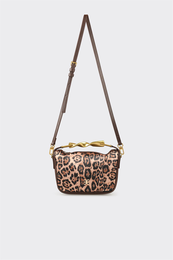 Kahve Hayvan Desenli Kadın Çapraz Çanta