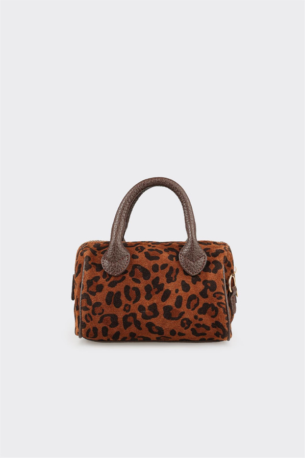 Kahve Hayvan Desenli Kadın Küçük El Çantası