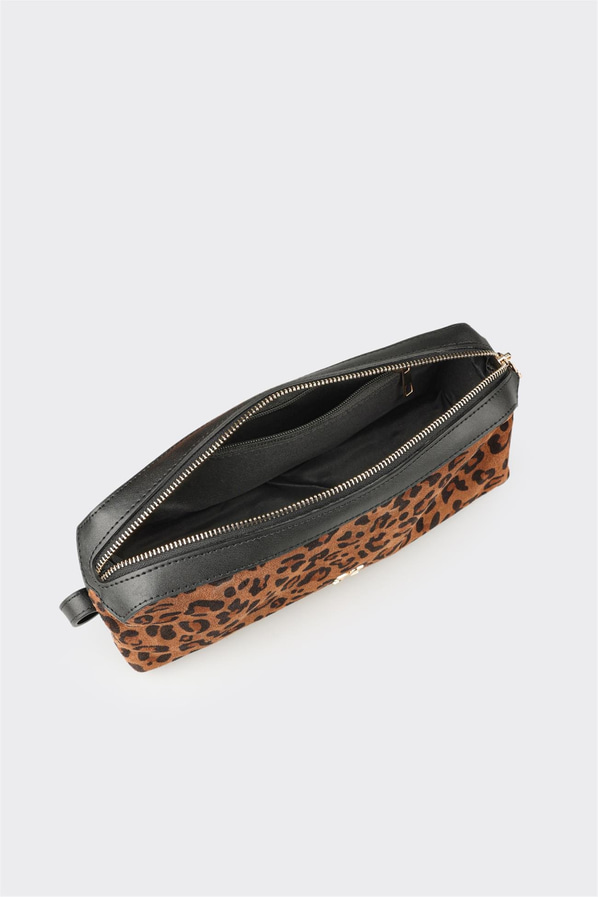 Kahve Hayvan Desenli Kadın Omuz Çantası