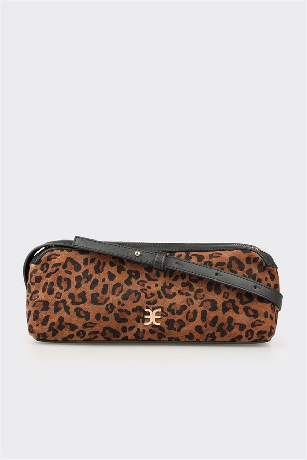 Kahve Hayvan Desenli Kadın Omuz Çantası