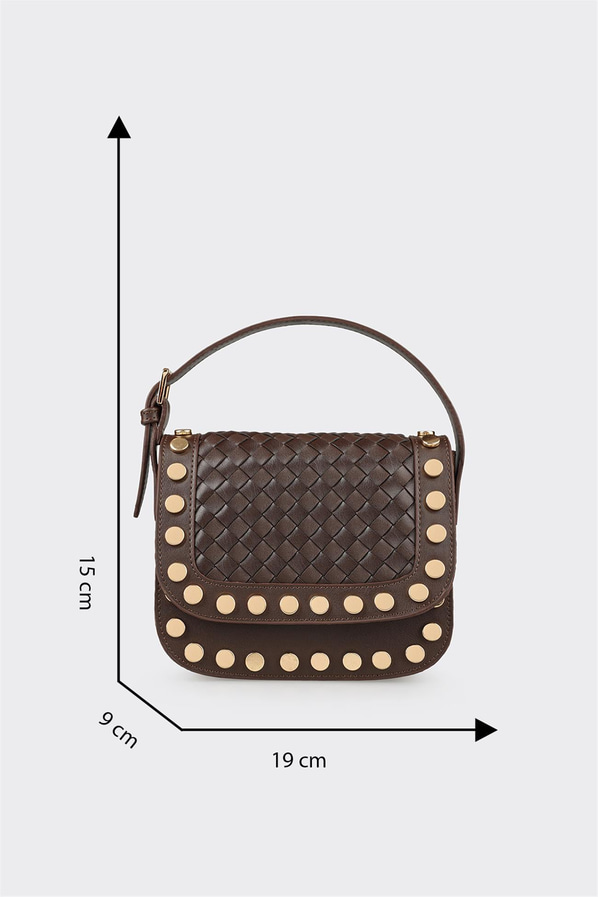 Kahve kadın el çantası, rahat kullanım için - Elle Shoes