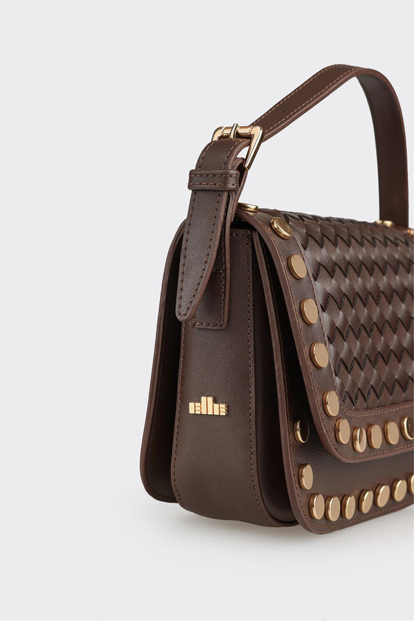 Kahve kadın el çantası, rahat kullanım için - Elle Shoes