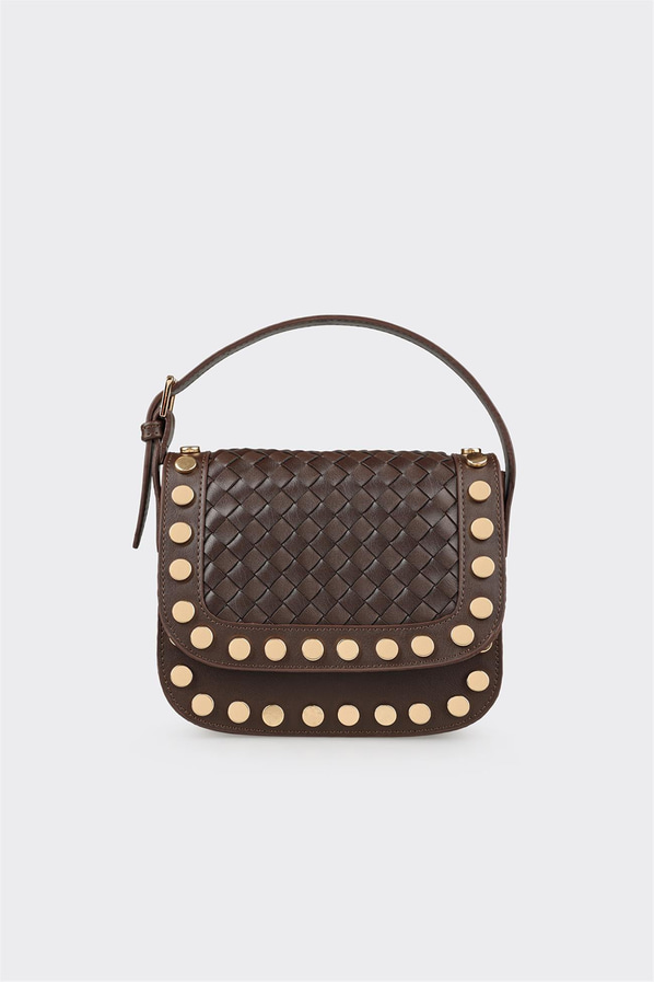 Kahve kadın el çantası, rahat kullanım için - Elle Shoes
