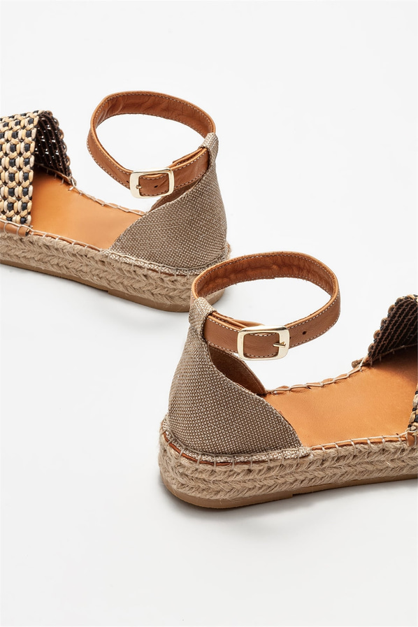 Kahve kadın espadril - Elle Shoes
