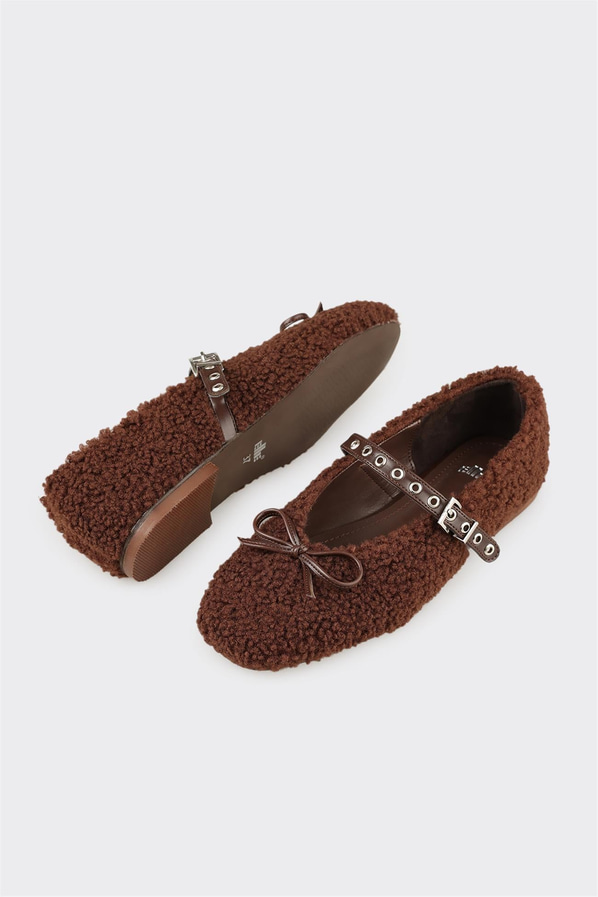 Kahve düz kadın babet, rahat kullanım için - Elle Shoes