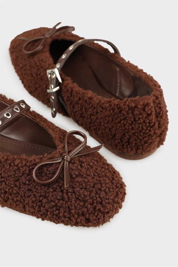 Kahve düz kadın babet, rahat kullanım için - Elle Shoes