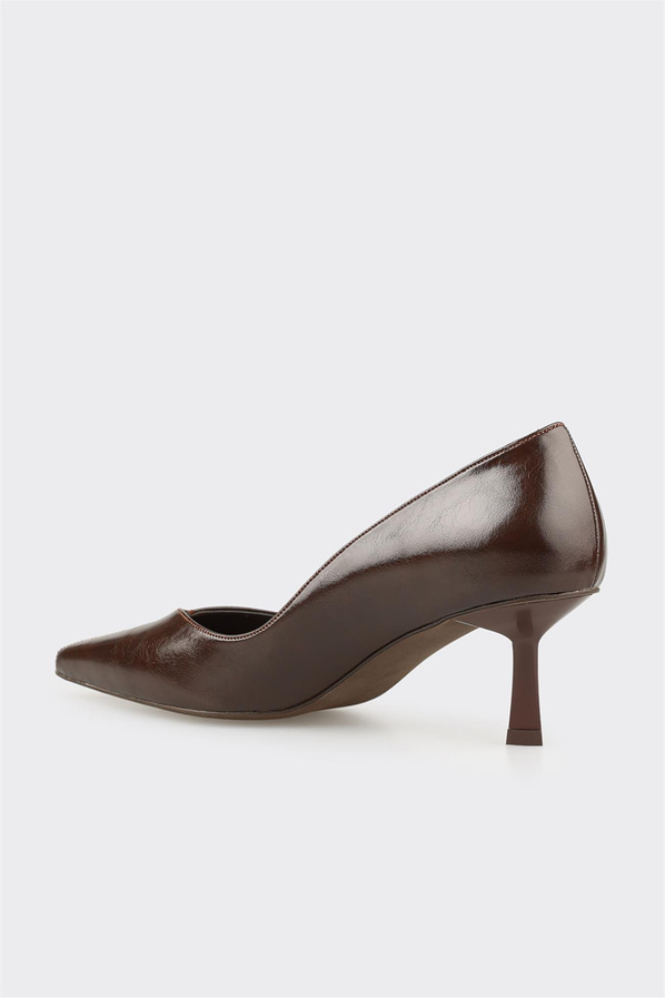 Kahve Kadın Orta Topuk Ayakkabı