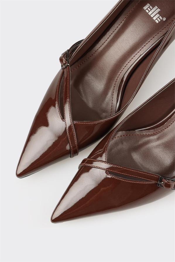 Kahve Kadın Orta Topuk Ayakkabı