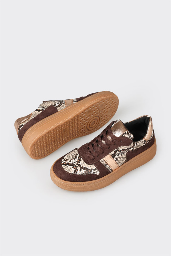 Kahve kadın sneaker - Elle Shoes