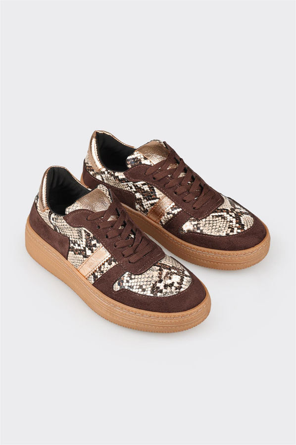 Kahve kadın sneaker - Elle Shoes