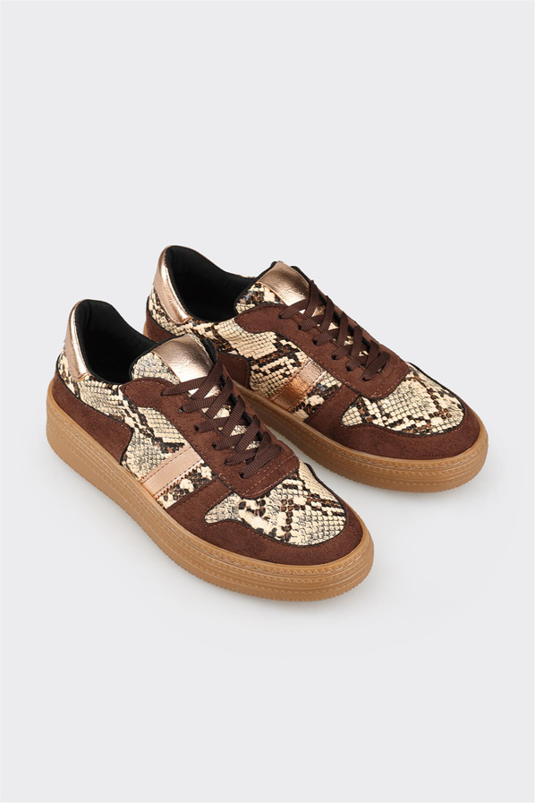 Kahve kadın sneaker - Elle Shoes