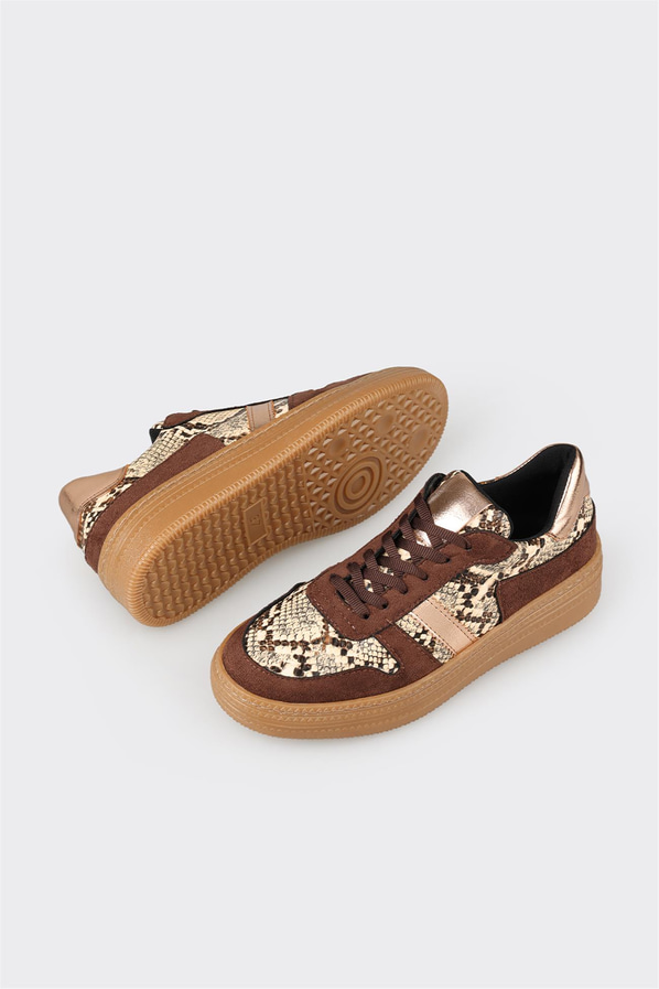 Kahve kadın sneaker - Elle Shoes