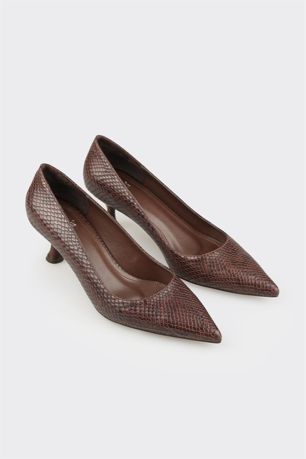 Kahve kadın stiletto - Elle Shoes
