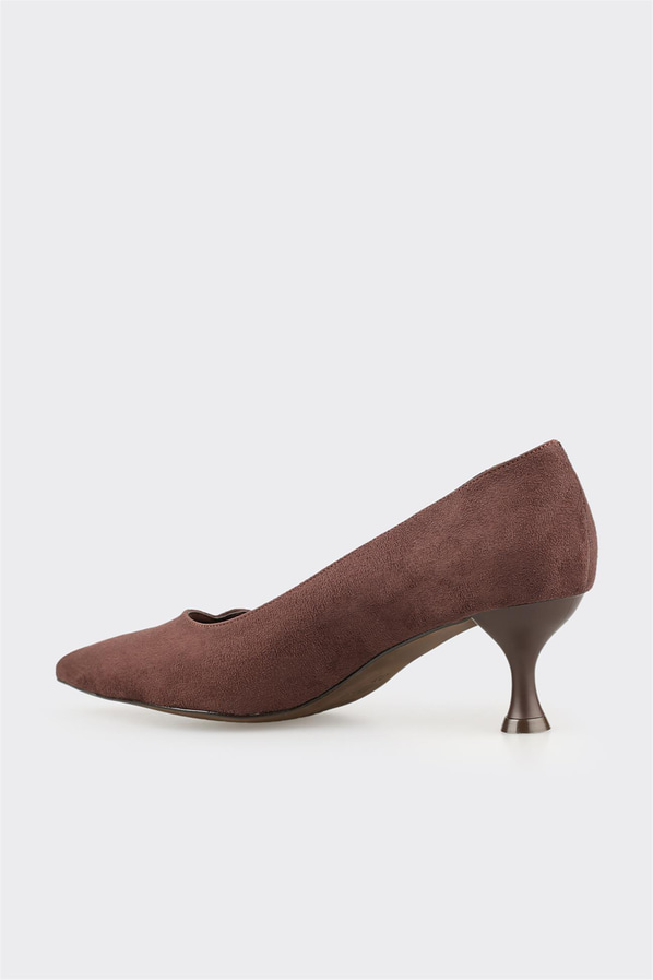 Kahve simli ince topuklu kadın ayakkabı, rahat kullanım için - Elle Shoes