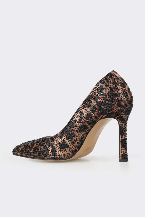 Kahve topuklu kadın stiletto - Elle Shoes