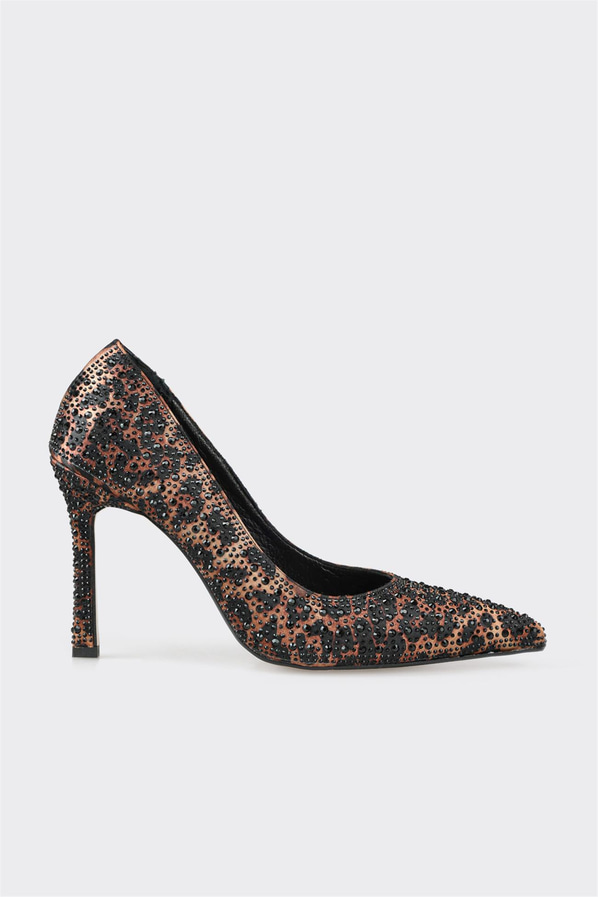 Kahve topuklu kadın stiletto - Elle Shoes