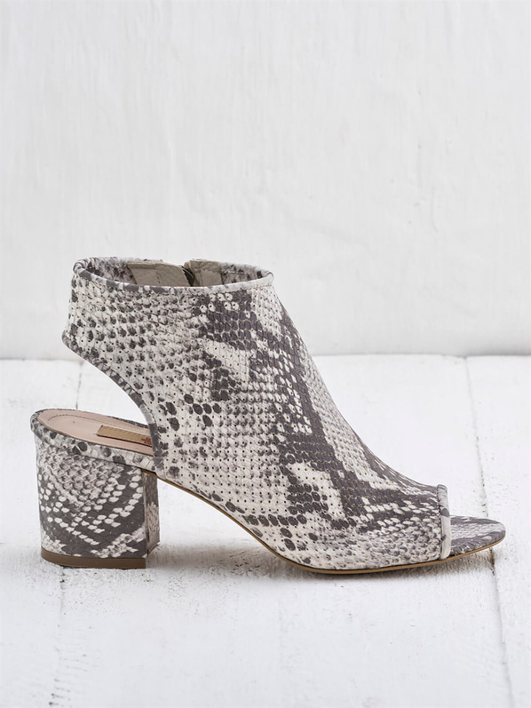 Bej deri kalın topuklu kadın sandalet - Elle Shoes